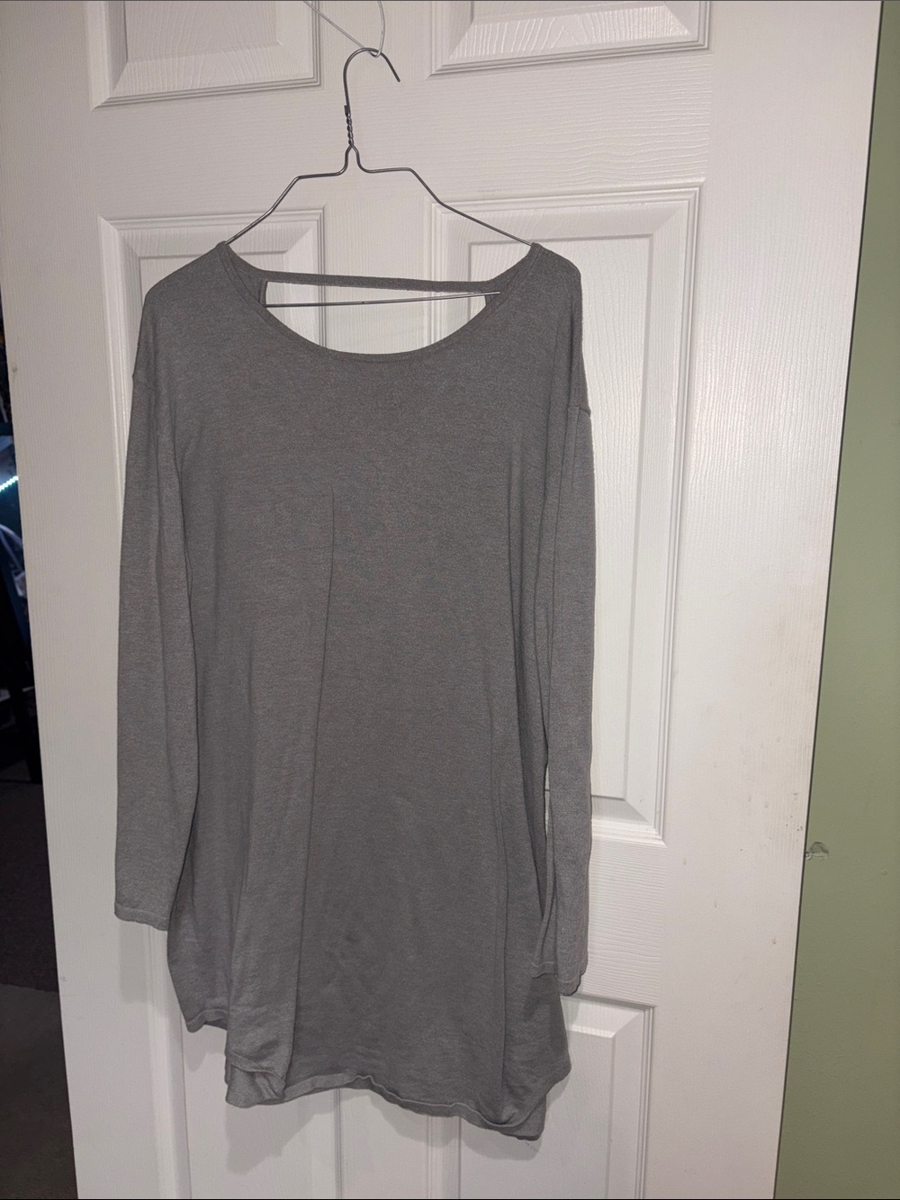 SHEIN Gray Backless Long Sleeve Tunic